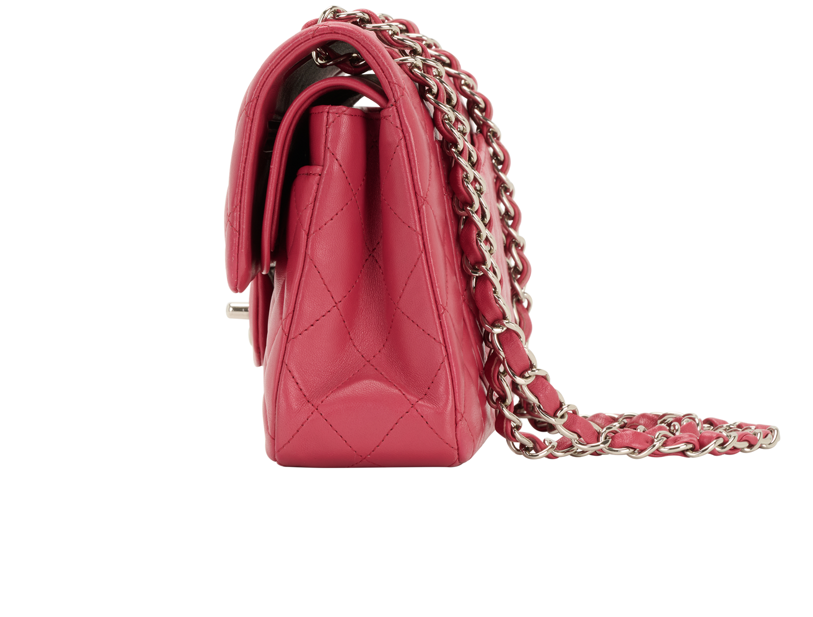 Small Double Classic Flap, &pound;4,500, Handbags, Pink, Leather, Bottom view